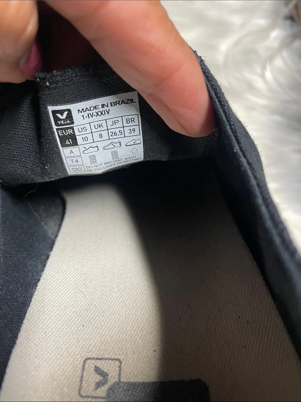 Veja Black Canvas V-10 Style Sneakers with White Accents